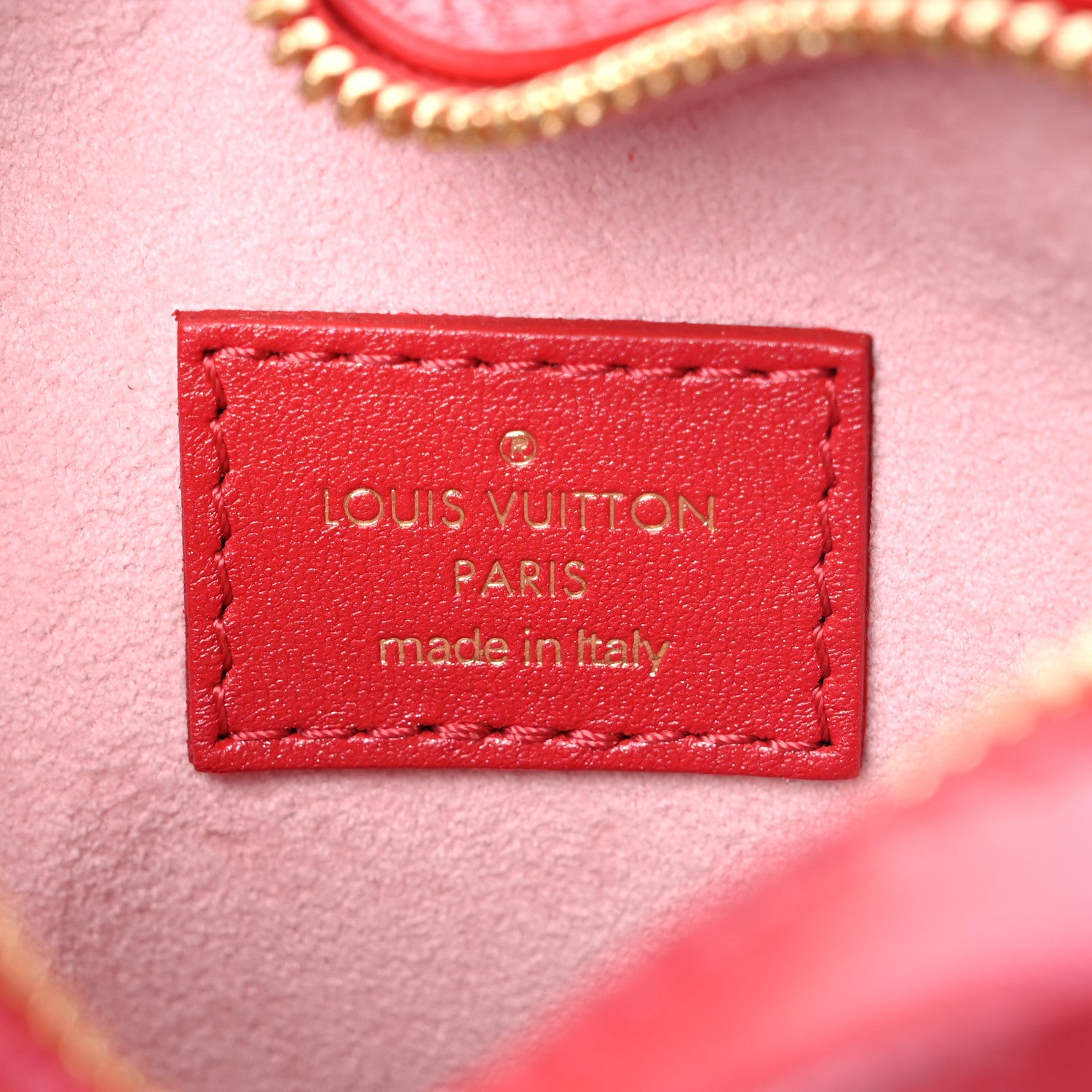 Louis Vuitton Lambskin Embossed Monogram Fall In Love Sac Coeur Heart Chain Bag Lipstick Red 6 of 7