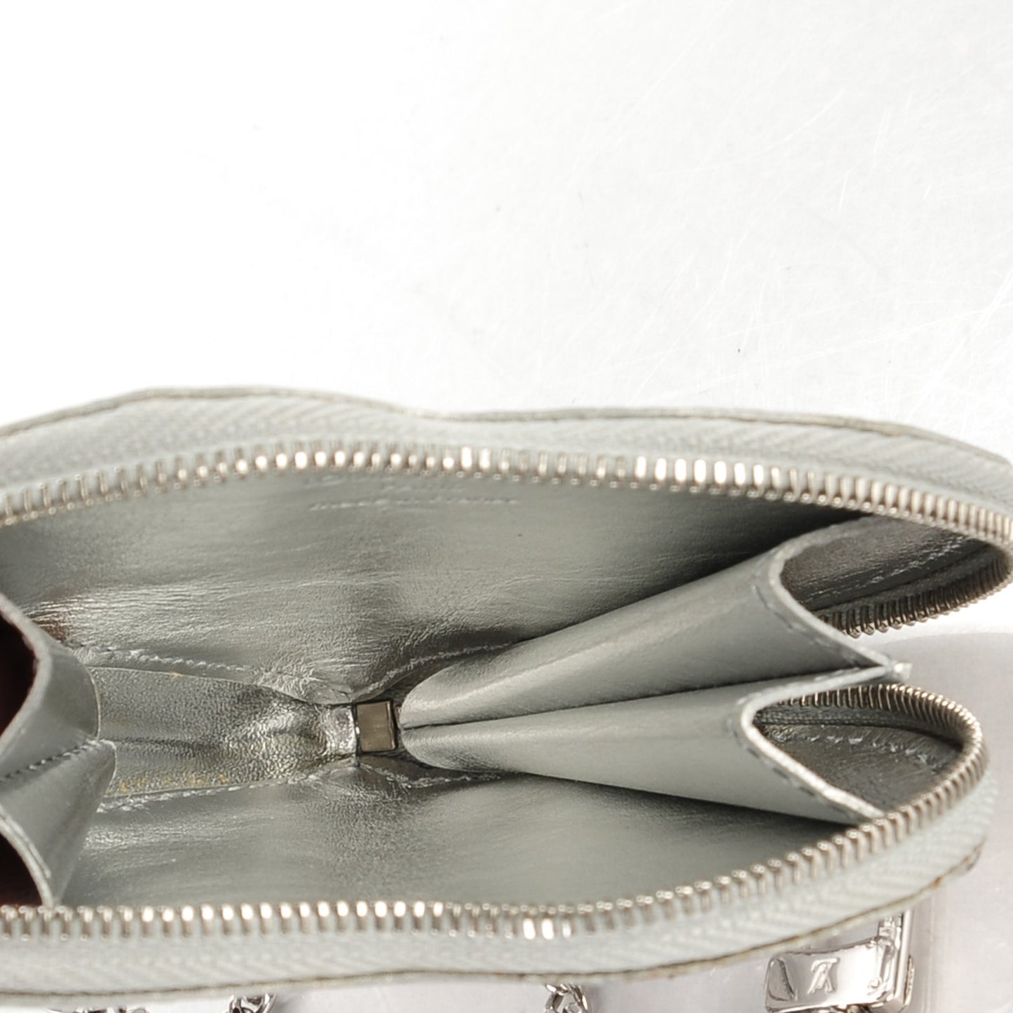 Monogram Miroir Heart Coin Purse Silver