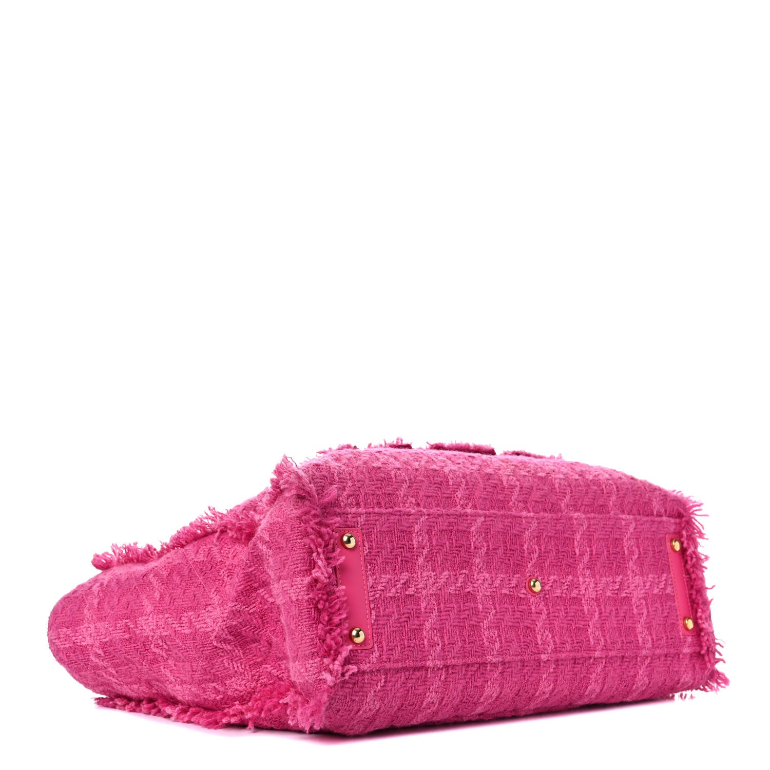 Chanel Wool Tweed Large Zipped Shopping Tote Pink 4 of 14