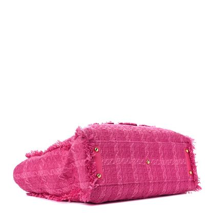 Chanel Wool Tweed Large Zipped Shopping Tote Pink 4 of 14