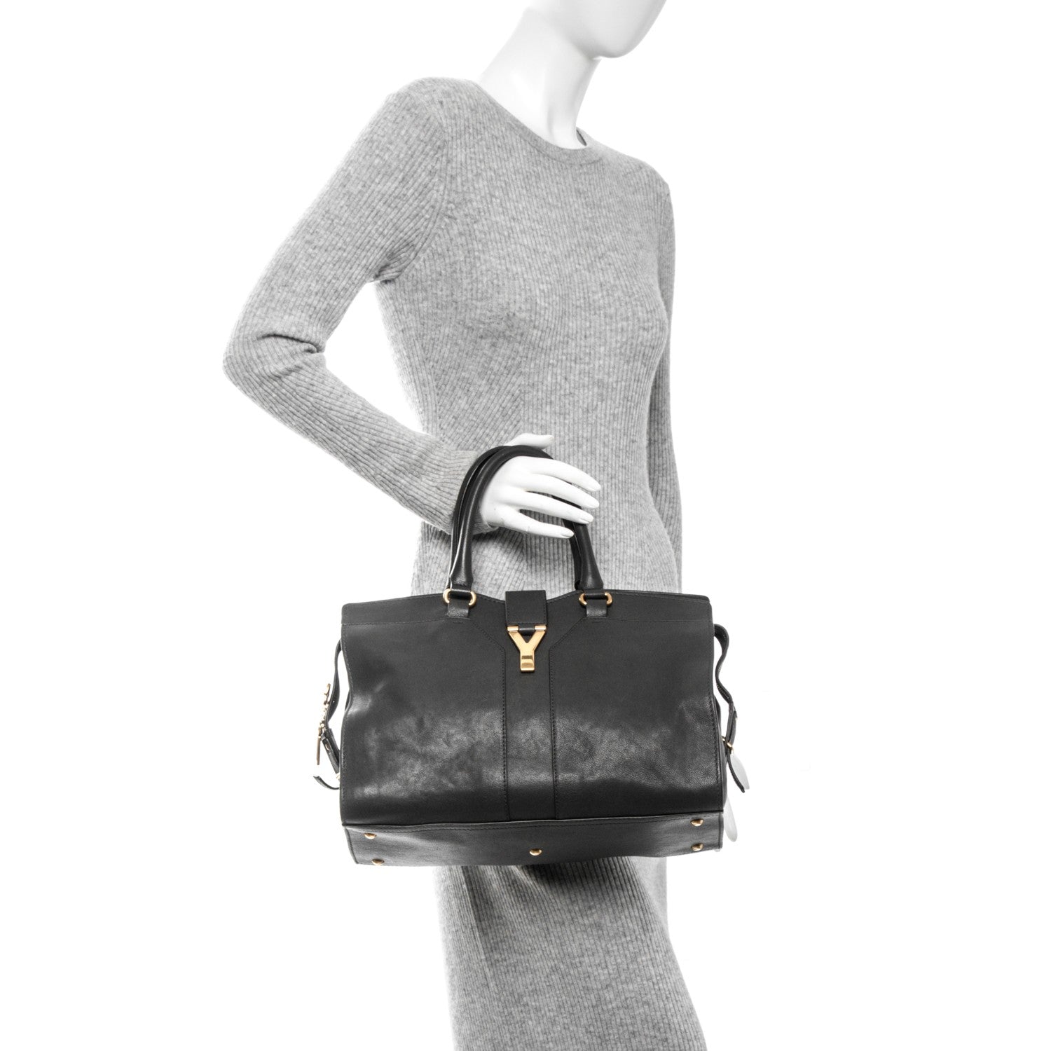 Saint Laurent Sheepskin Medium Cabas ChYc Grey 2 of 7