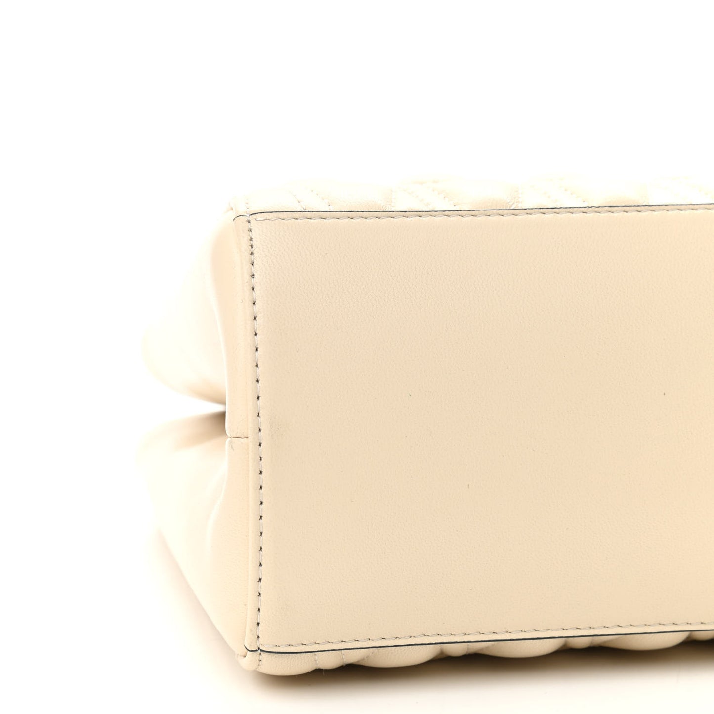 Nappa Barocco Quilted Virtus Chain Shoulder Bag Ecru