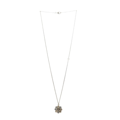Chanel Crystal CC Flower Pendant Necklace Gold 3 of 5