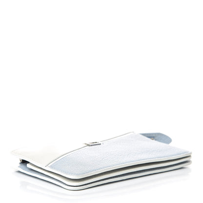 Delvaux Goatskin Triple Wristlet Pouch White Light Blue 4 of 6