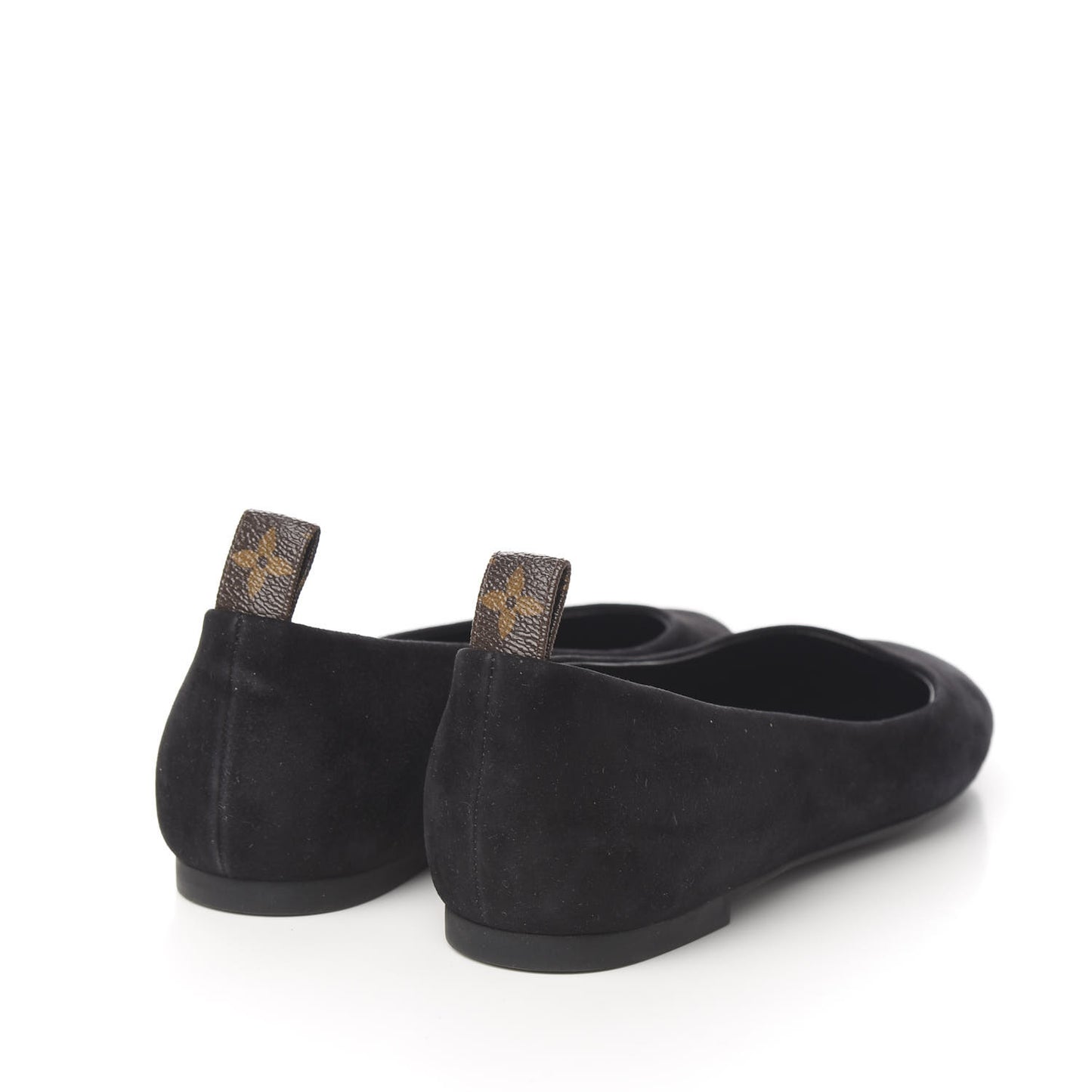Suede Monogram Uniformes Ballet Flats 41 Black