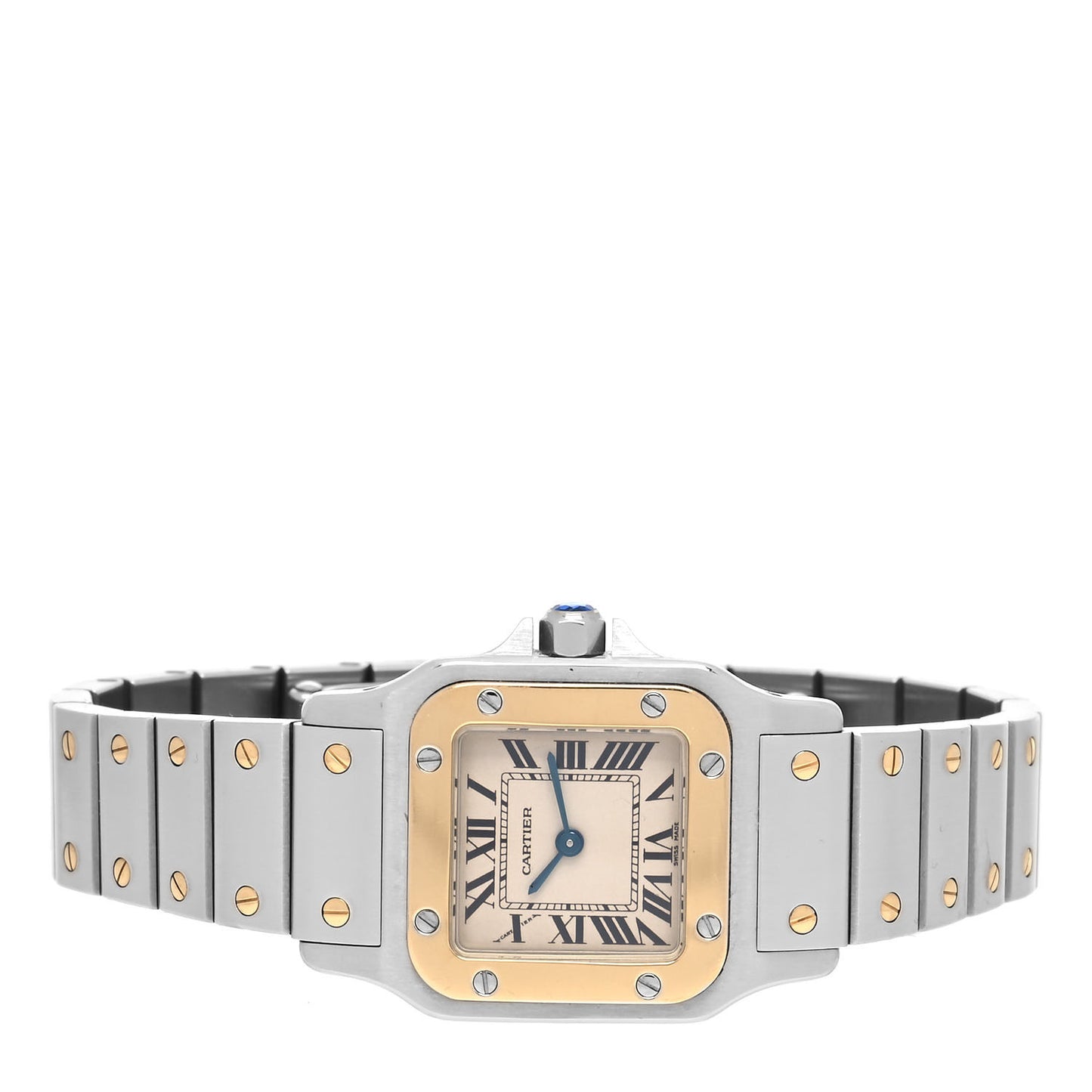 Stainless Steel 18K Yellow Gold 24mm Santos De Cartier Galbee Quartz Watch