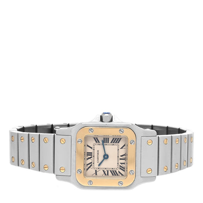 Cartier Stainless Steel 18K Yellow Gold 24mm Santos De Cartier Galbee Quartz Watch 2 of 4