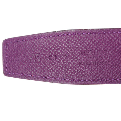 Hermes Epsom Swift Reversible H Belt 75 Anemone and Capucine 7 of 7