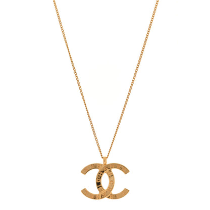 Chanel Metal CC Paris Button Necklace Gold 1 of 6