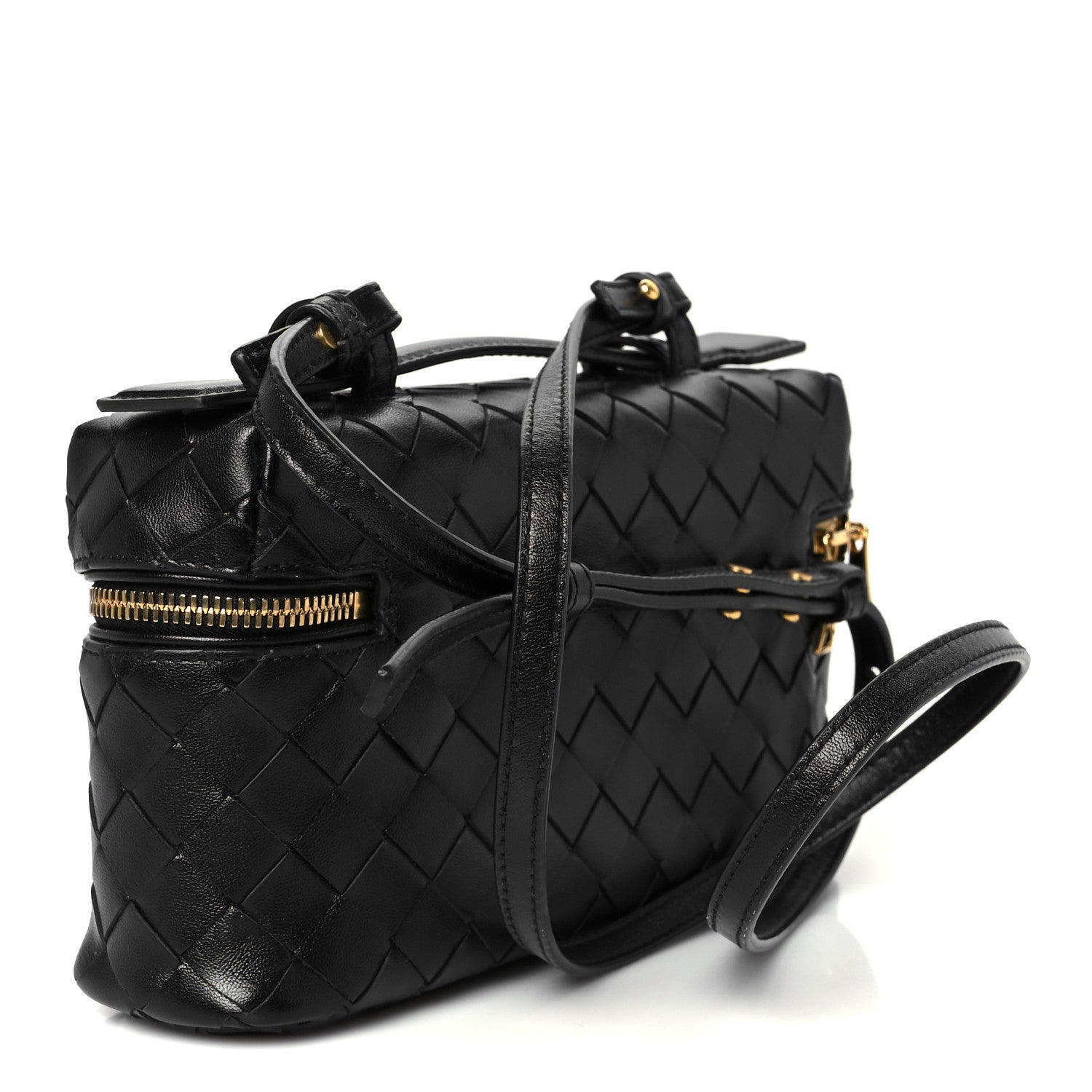 Bottega Veneta Calfskin Intrecciato Bang Bang Vanity Case Black 3 of 11