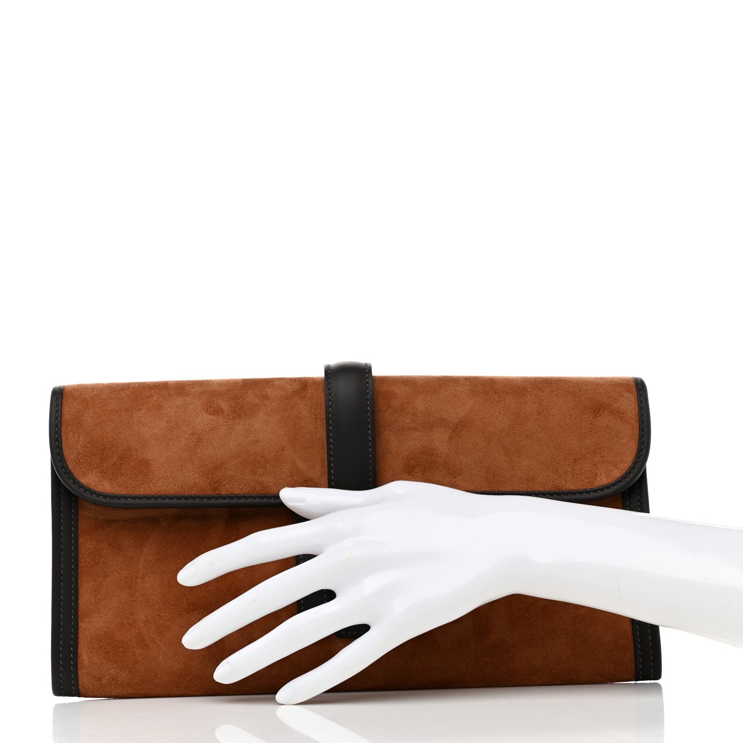 Hermes Veau Doblis Swift Jige Elan 29 Clutch Alezan Black 2 of 10