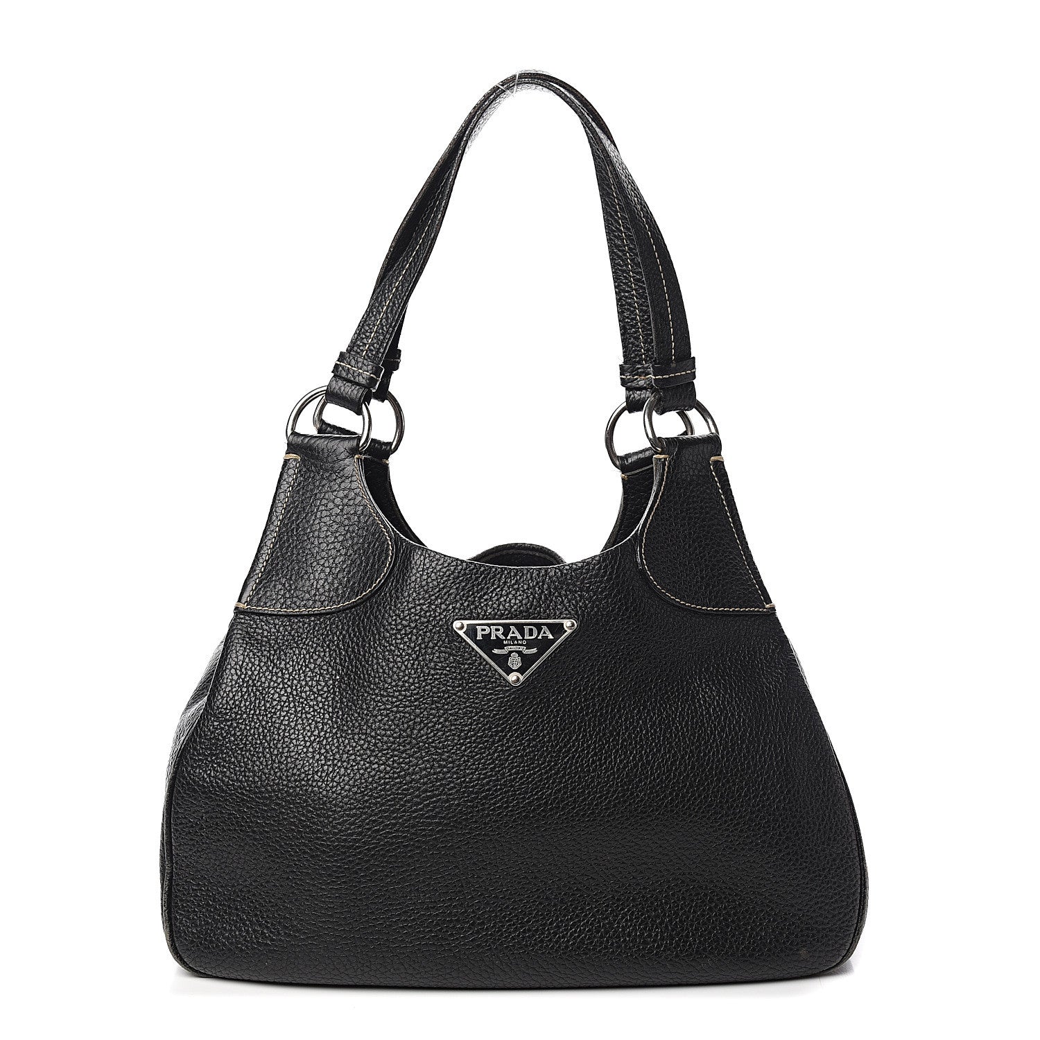 Prada Vitello Daino Shoulder Bag Black 1 of 13