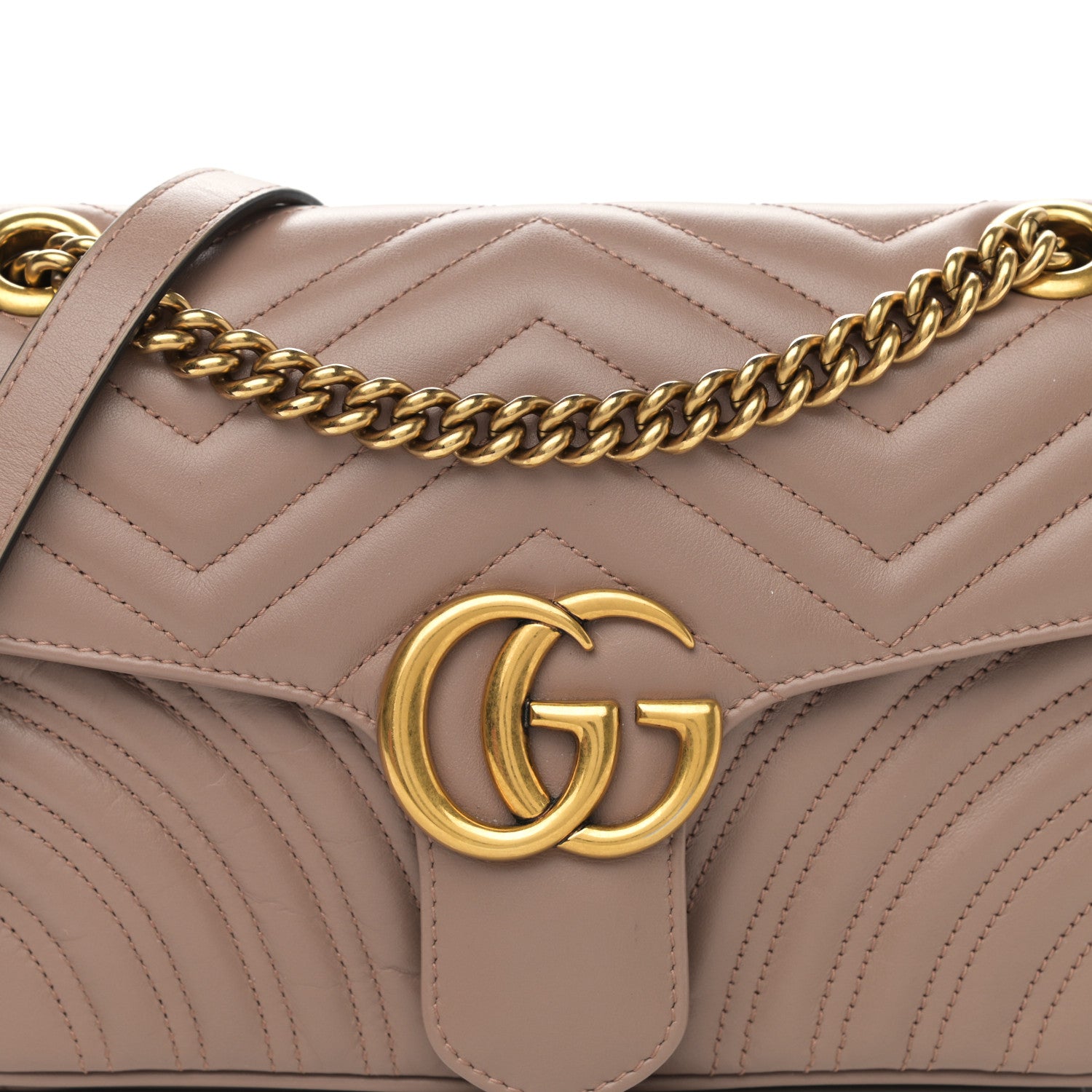 Gucci Calfskin Matelasse Small GG Marmont Shoulder Bag Porcelain Rose 8 of 12
