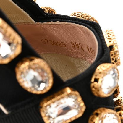 Gucci Canvas Crystal Embellished Espadrilles 38.5 Black 9 of 10