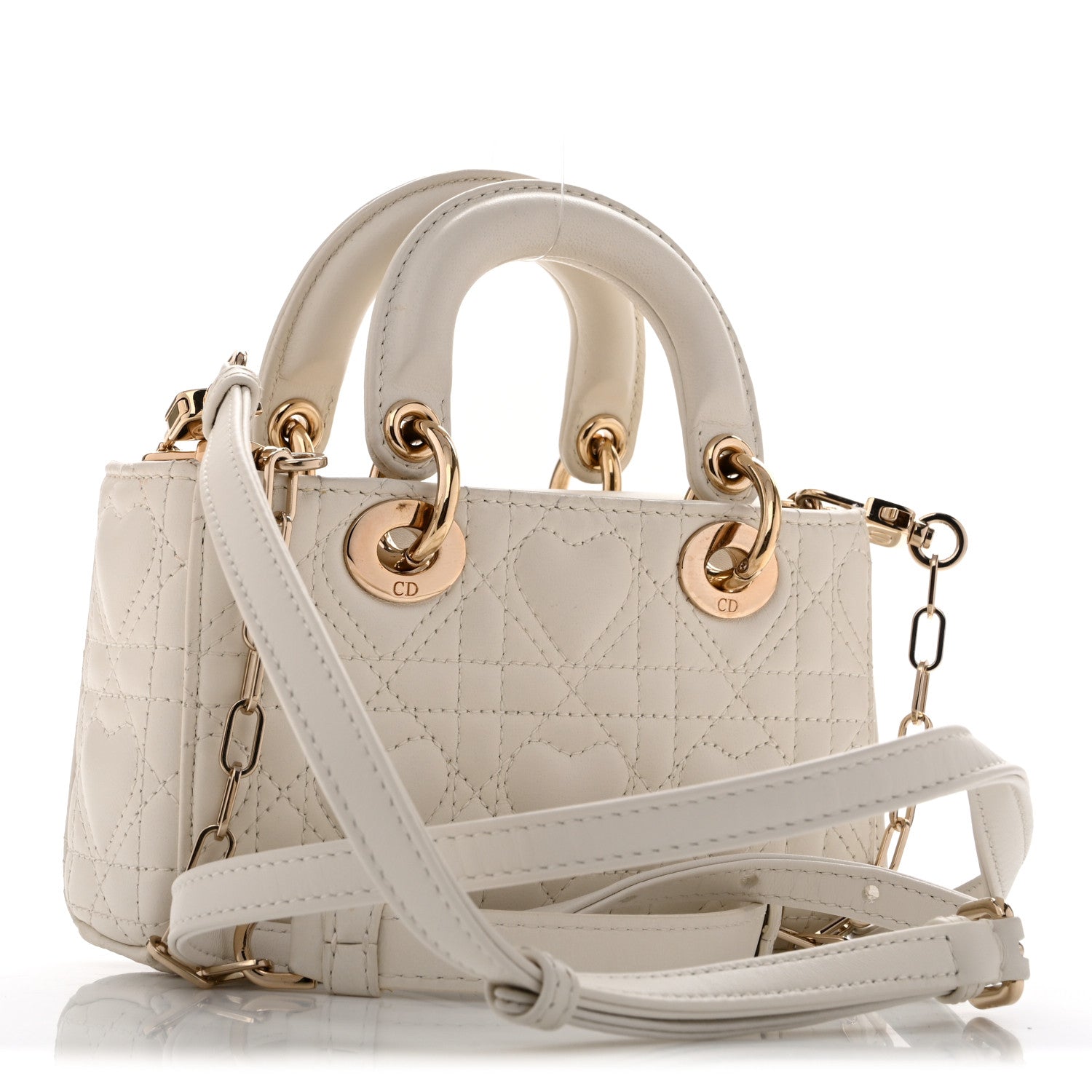 Christian Dior Lambskin Cannage Dioramour Micro Lady D-Joy Latte 2 of 13