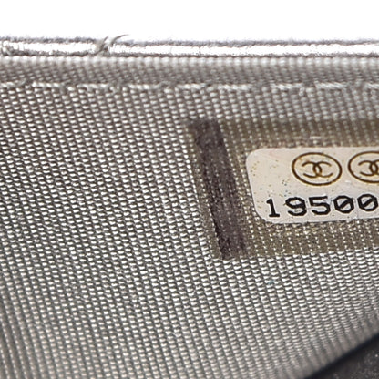 Chanel Metallic Calfskin Quilted Boy Wallet On Chain WOC Silver 8 of 13