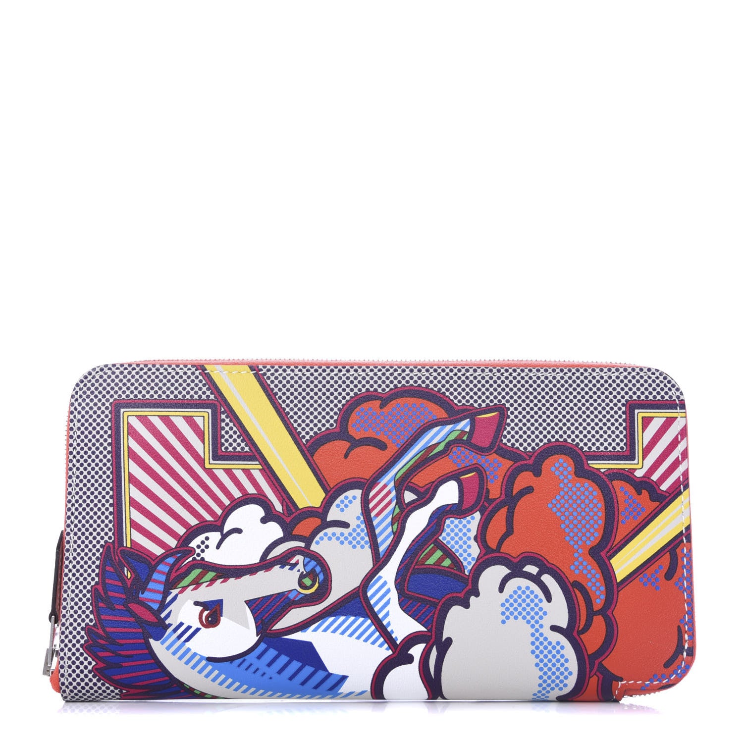 Hermes Swift Pegase Pop Azap Wallet Gris Perle Orange 1 of 7