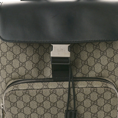 Gucci GG Supreme Monogram Single Buckle Backpack Beige Black 8 of 10