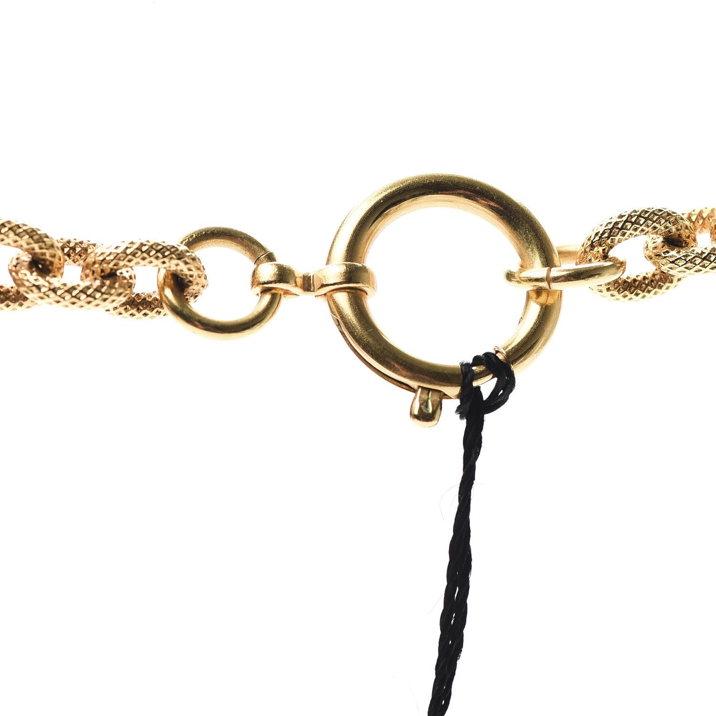 Textured Etruscan CC Tassel Necklace Gold