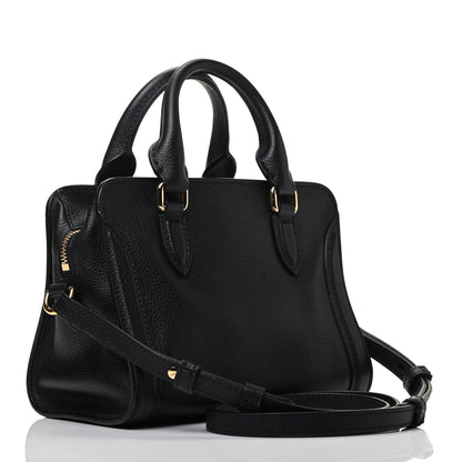 Alexander McQueen Pebbled Calfskin Mini Padlock Tote Black 4 of 10