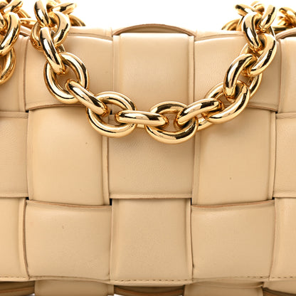 Bottega Veneta Lambskin Maxi Intreccio Padded Chain Cassette Crossbody Bag Porridge 7 of 21