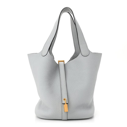 Hermes Taurillon Clemence Picotin Lock 22 MM Bleu Pale 1 of 11