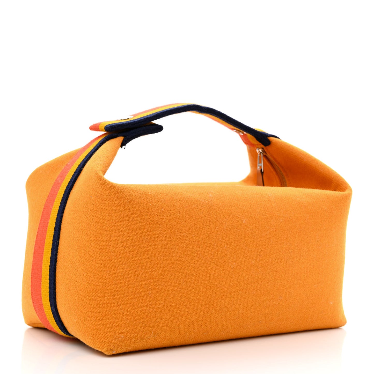 Wool Large Bride-A-Brac Pouch Coral Ocher Blue