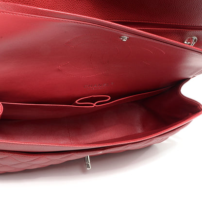 Chanel Caviar Jumbo Double Flap Dark Red 6 of 9
