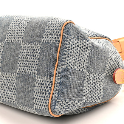 Louis Vuitton Damier Denim 3D Speedy Bandouliere 25 Bleu 9 of 9