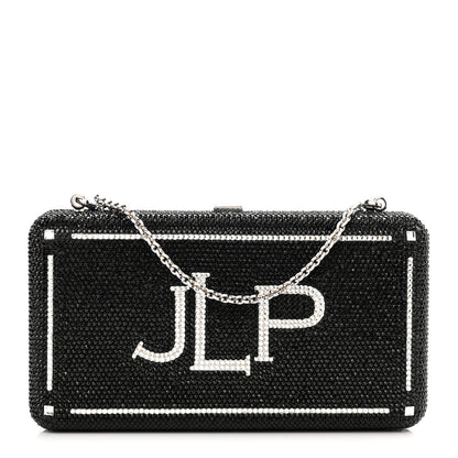 Judith Leiber Crystal Bespoke Slim Slide Clutch Black Silver 1 of 9