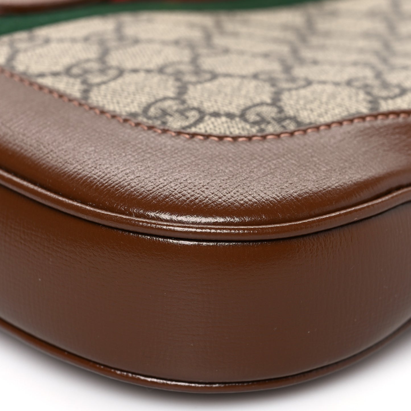 GG Supreme Monogram Azalea Calfskin Web Small Jackie 1961 Hobo Beige Ebony Brown Sugar
