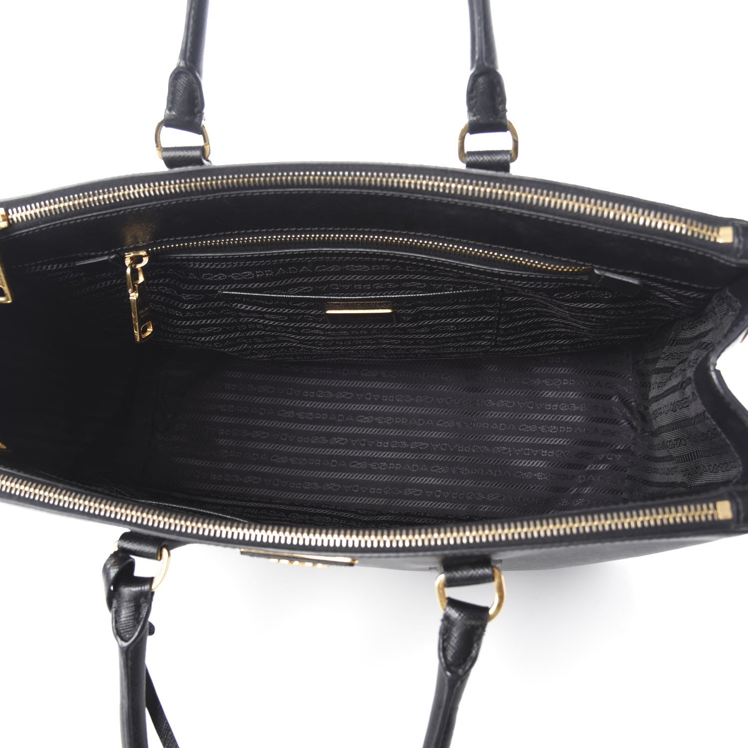 Prada Saffiano Large Galleria Double Zip Tote Black 5 of 9