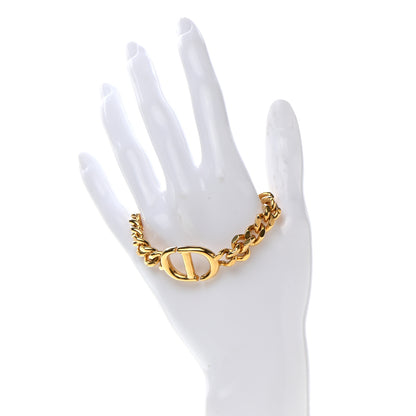 Christian Dior Metal CD Navy Chain Bracelet Gold 2 of 4