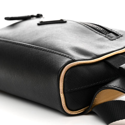 Prada Saffiano Travel Belt Bag Black Platino 10 of 12