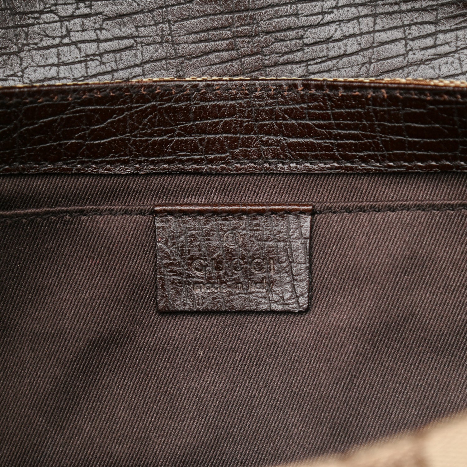 Gucci Monogram Horsebit Clutch Dark Brown 6 of 11