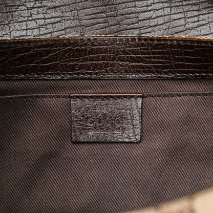Gucci Monogram Horsebit Clutch Dark Brown 6 of 11