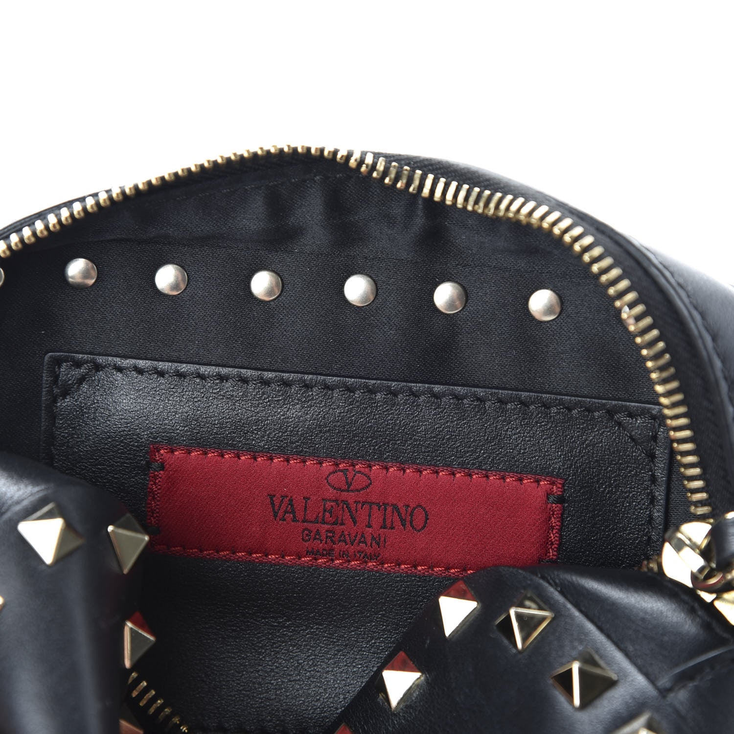 Valentino Garavani Calfskin Small Rockstud Chain Camera Crossbody Bag Black 8 of 9