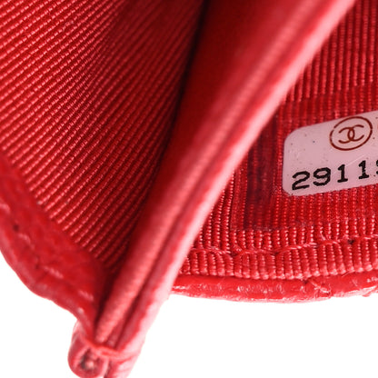 Chanel Caviar Quilted Flap Card Holder Wallet Red 8 of 10