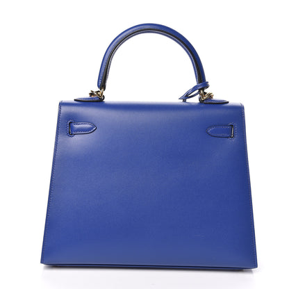 Hermes Tadelakt Kelly Sellier 25 Bleu Electrique 4 of 33