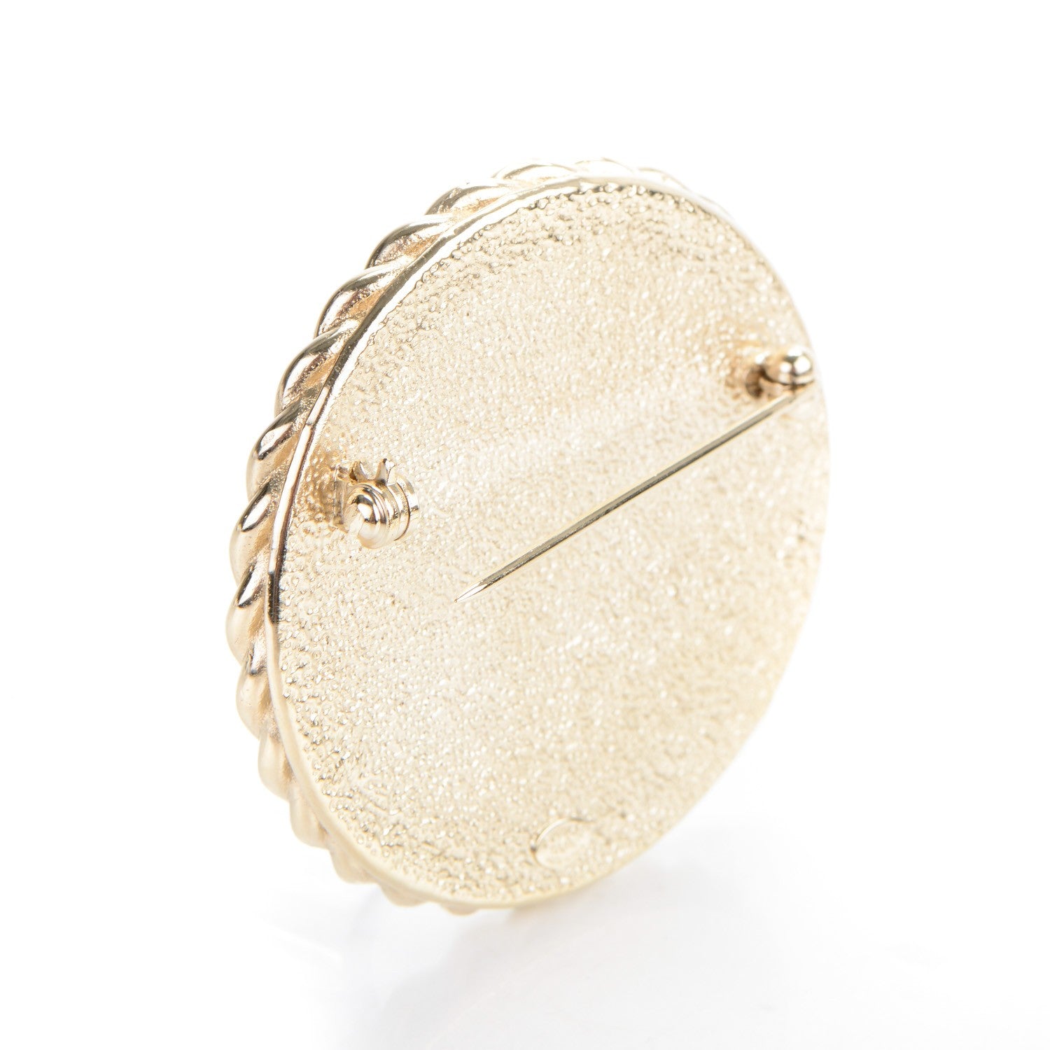 Chanel Enamel CC Brooch White Gold 3 of 5