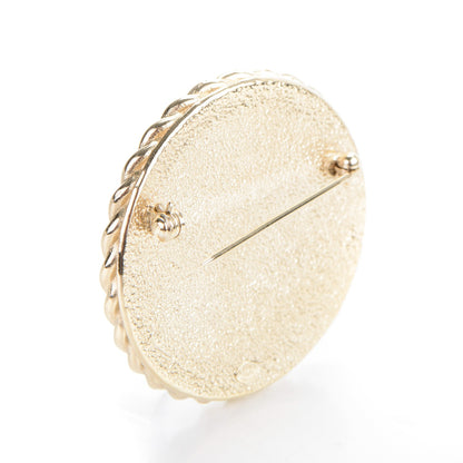 Chanel Enamel CC Brooch White Gold 3 of 5