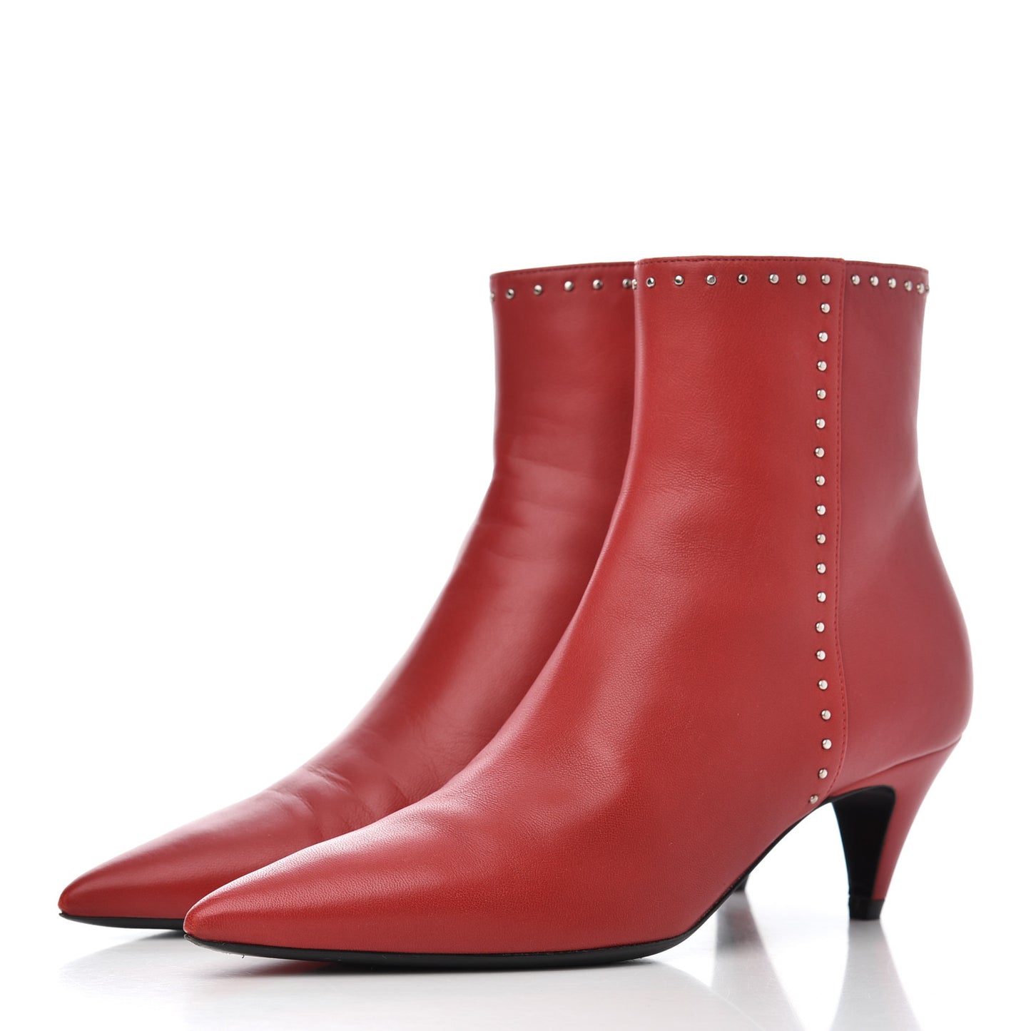 Calfskin Studded Charlotte 55 Boots 36 Red