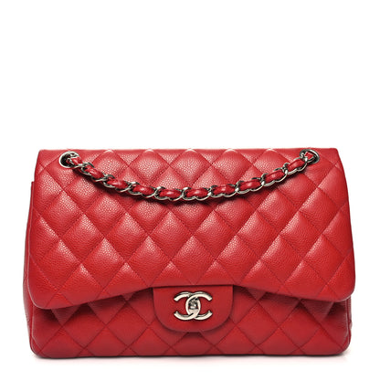 Chanel Caviar Quilted Jumbo Double Flap Red 1 of 13