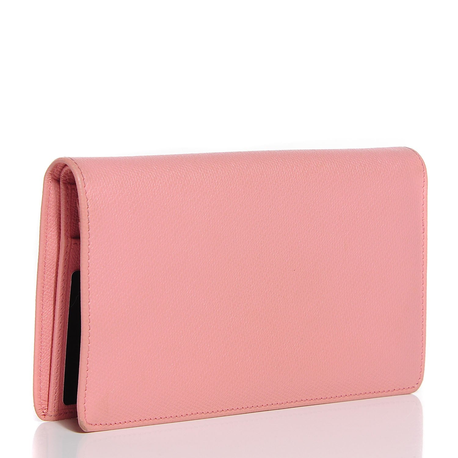 Chanel Grained Calfskin CC Button Yen Wallet Pink 3 of 10