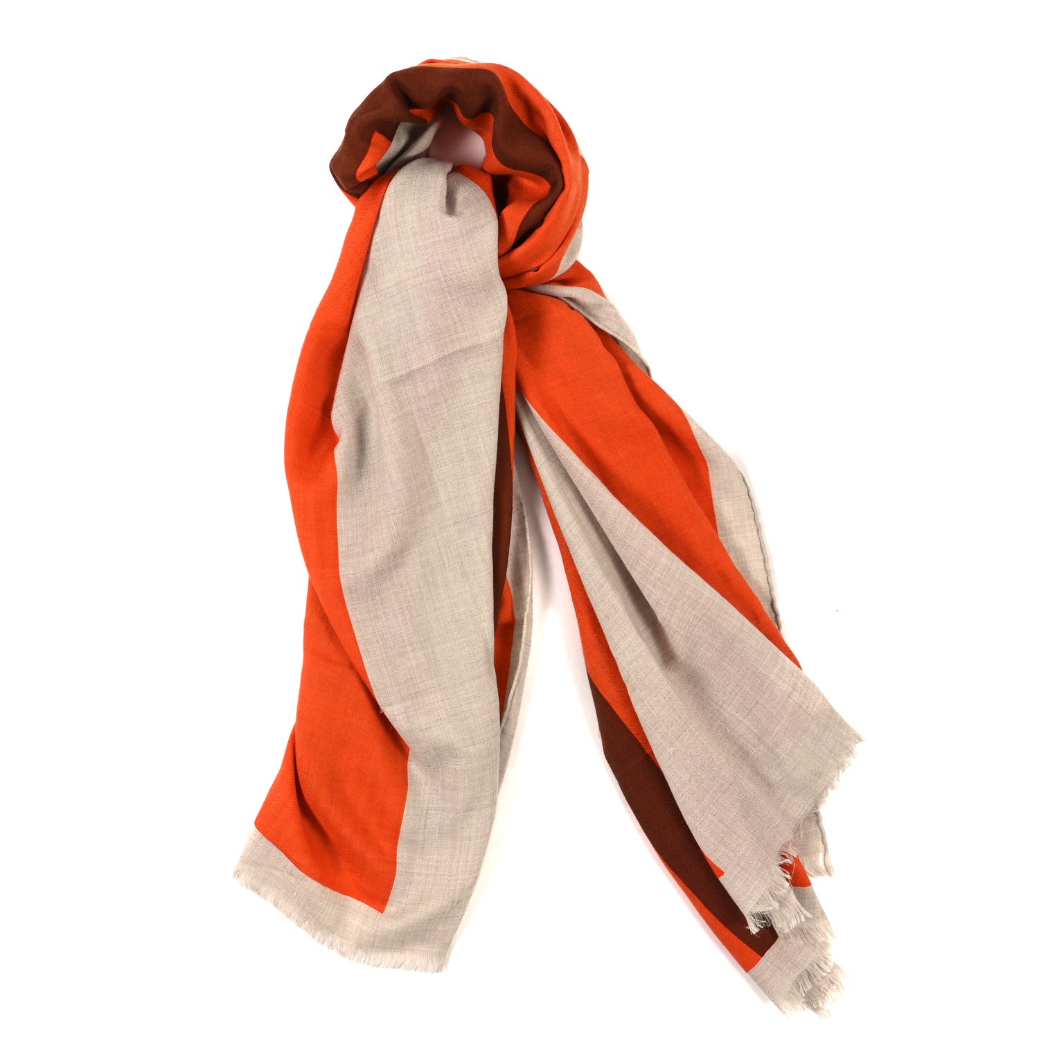 Hermes Cashmere Silk H Jumping Stole 140 Orange 1 of 4