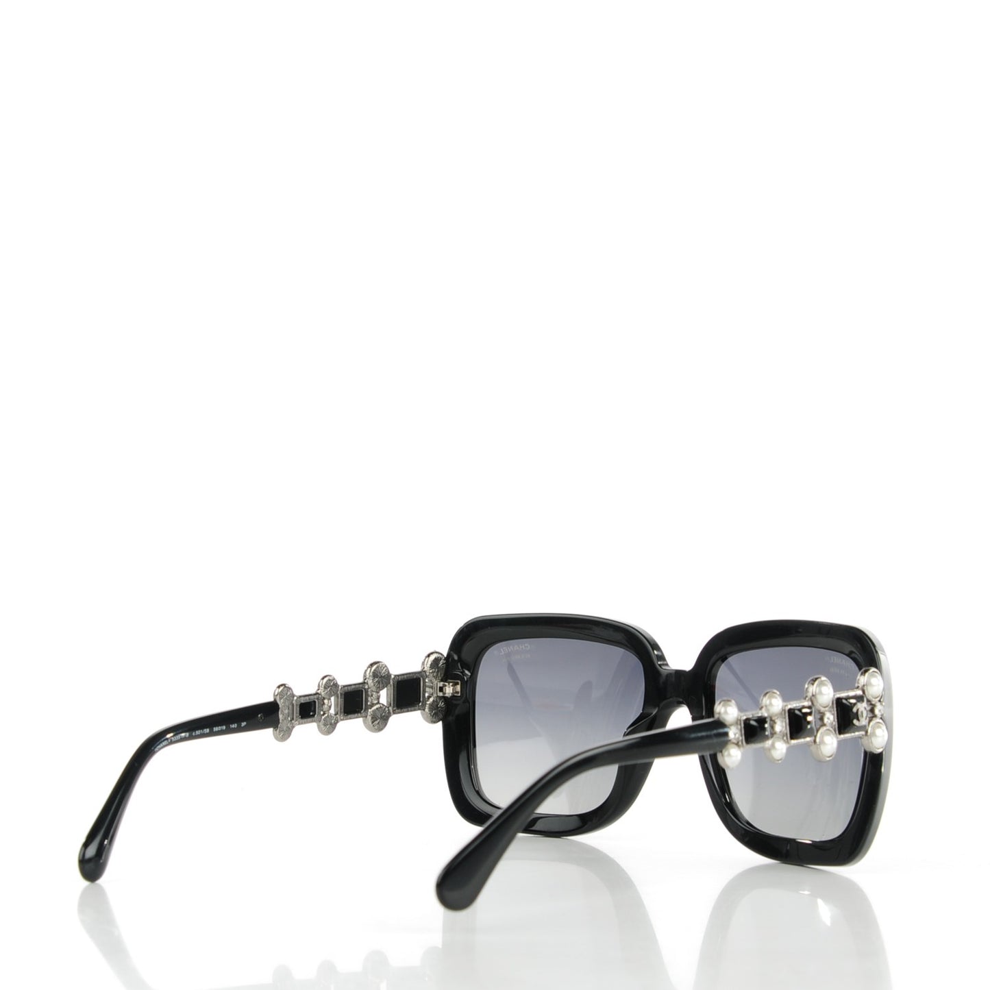 Pearl Crystal Bijoux Polarized Sunglasses 5335-H-B Black