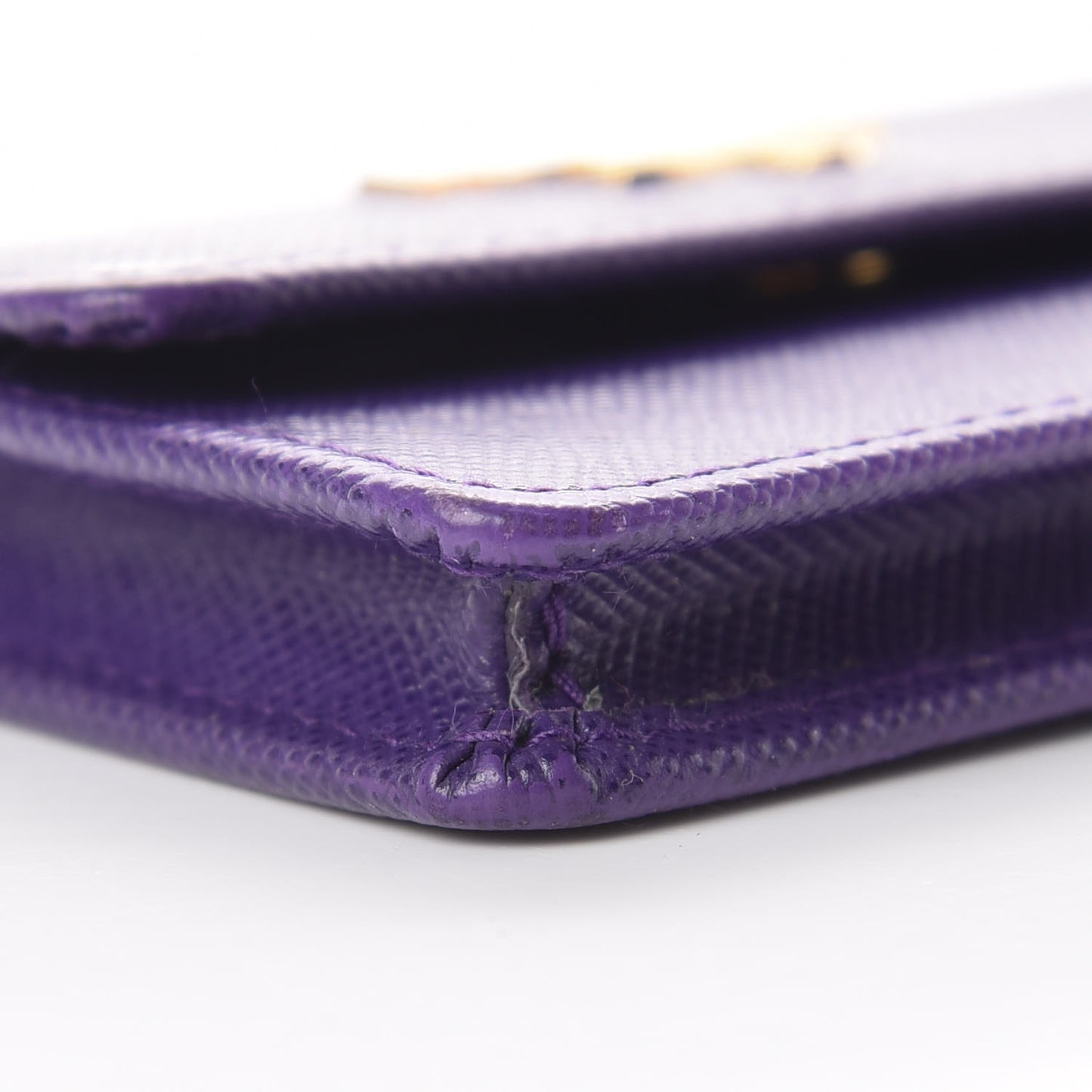 Saffiano Metal Flap Card Holder Viola