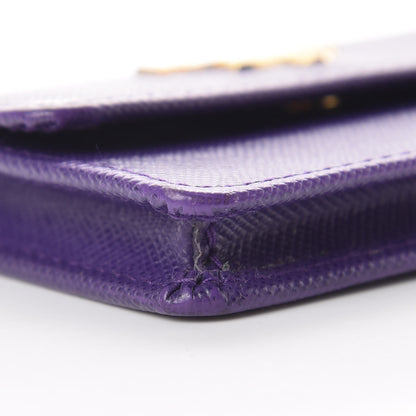 Prada Saffiano Metal Flap Card Holder Viola 5 of 8