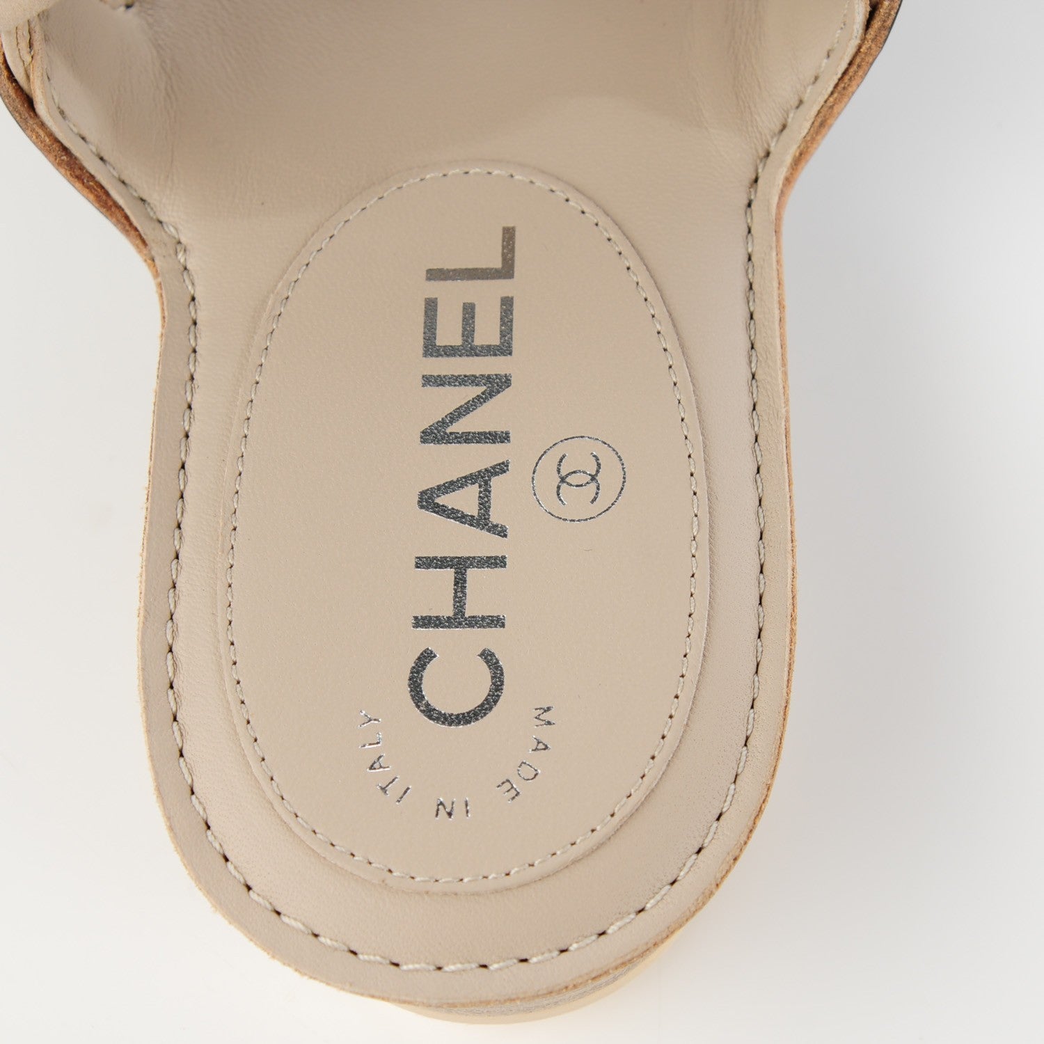 Chanel Lambskin Camellia Sandals 35 Light Beige 7 of 8