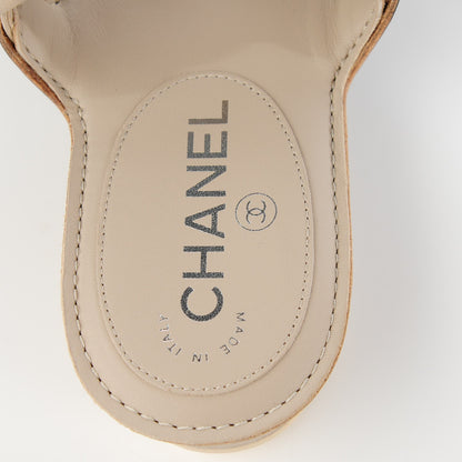 Chanel Lambskin Camellia Sandals 35 Light Beige 7 of 8